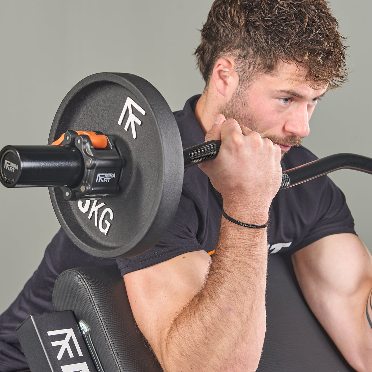 Mirafit Black Olympic EZ Bar