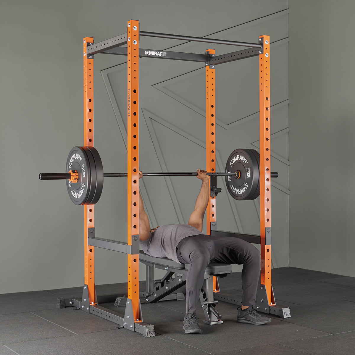 Mirafit M200/M200S Power Rack met halterstang en gewichtenset