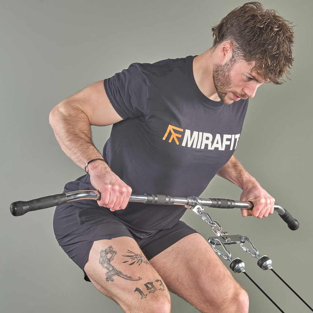 Mirafit 47" Lat Pull Bar Attachment With Rubber Grips