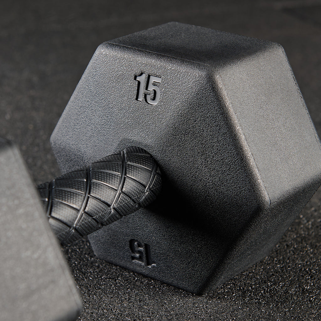 Mirafit 6 Pair Rubber Grip Hex Dumbbells + Storage Tree Kit