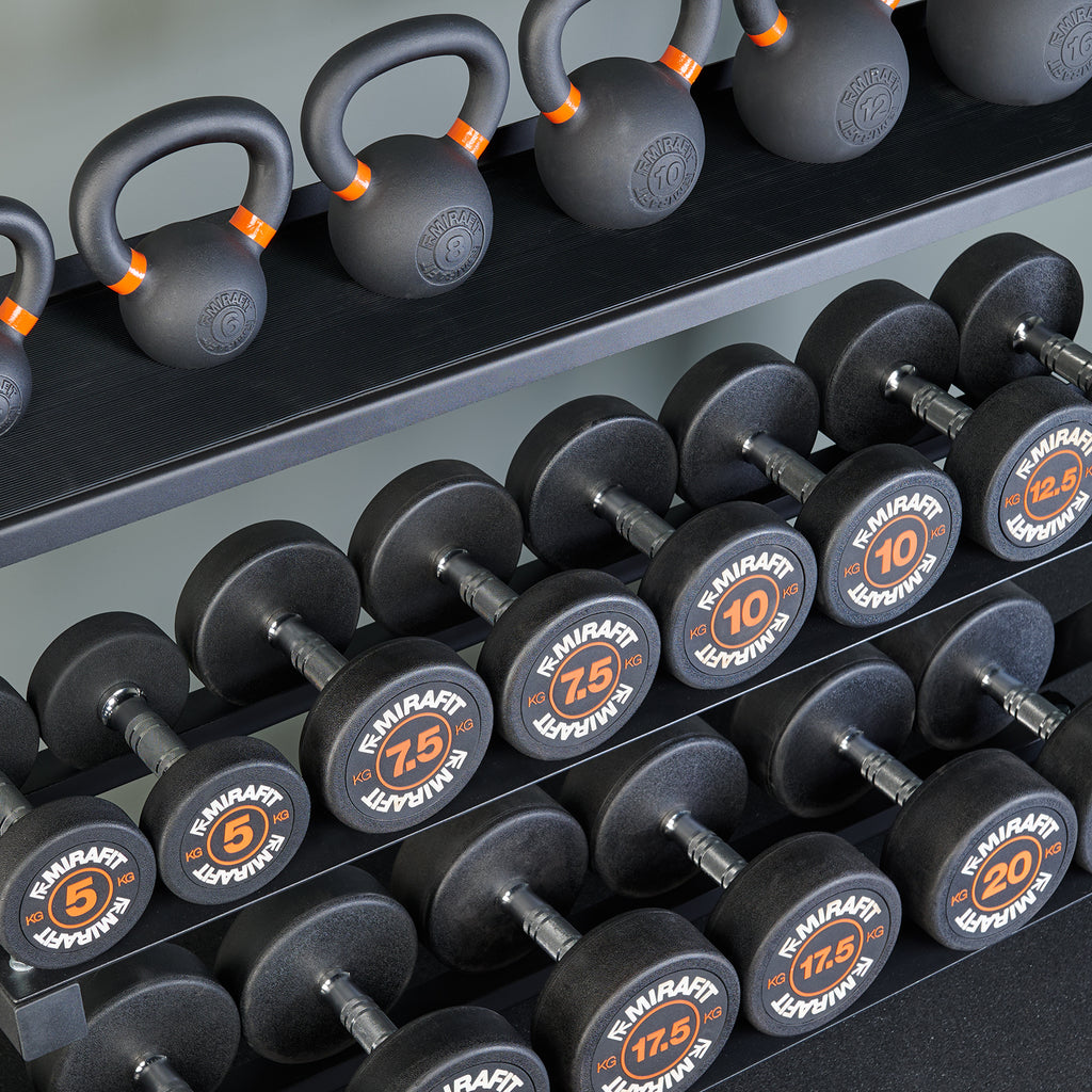 Mirafit 3 Tier Dumbbell & Kettlebell Rack