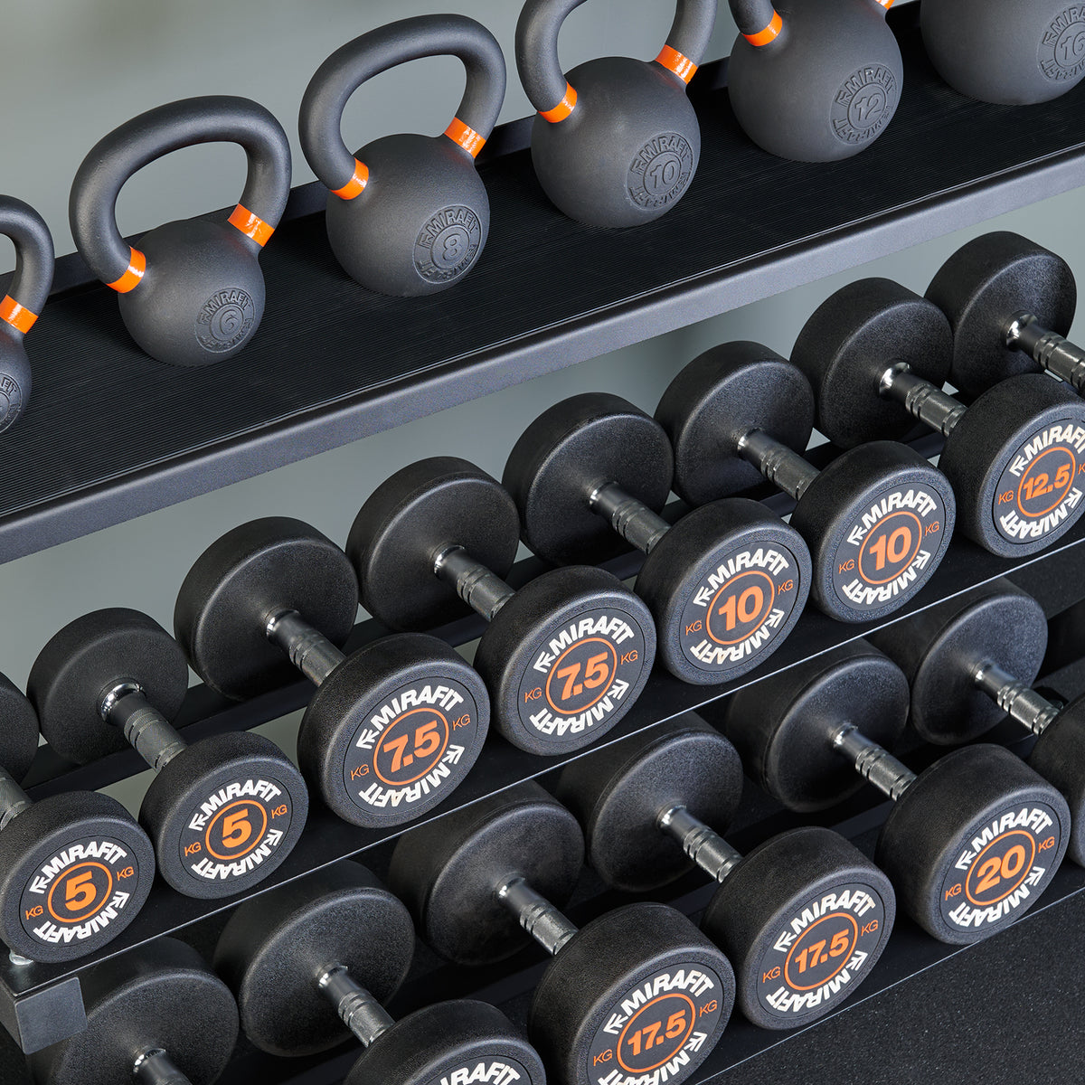 Mirafit 3 Tier Dumbbell & Kettlebell Rack