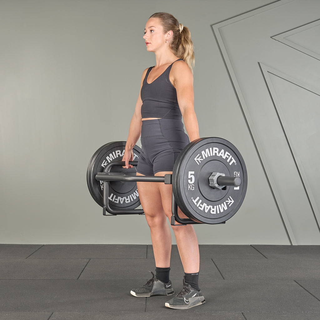 Mirafit Olympic Black Trap Bar With Stand