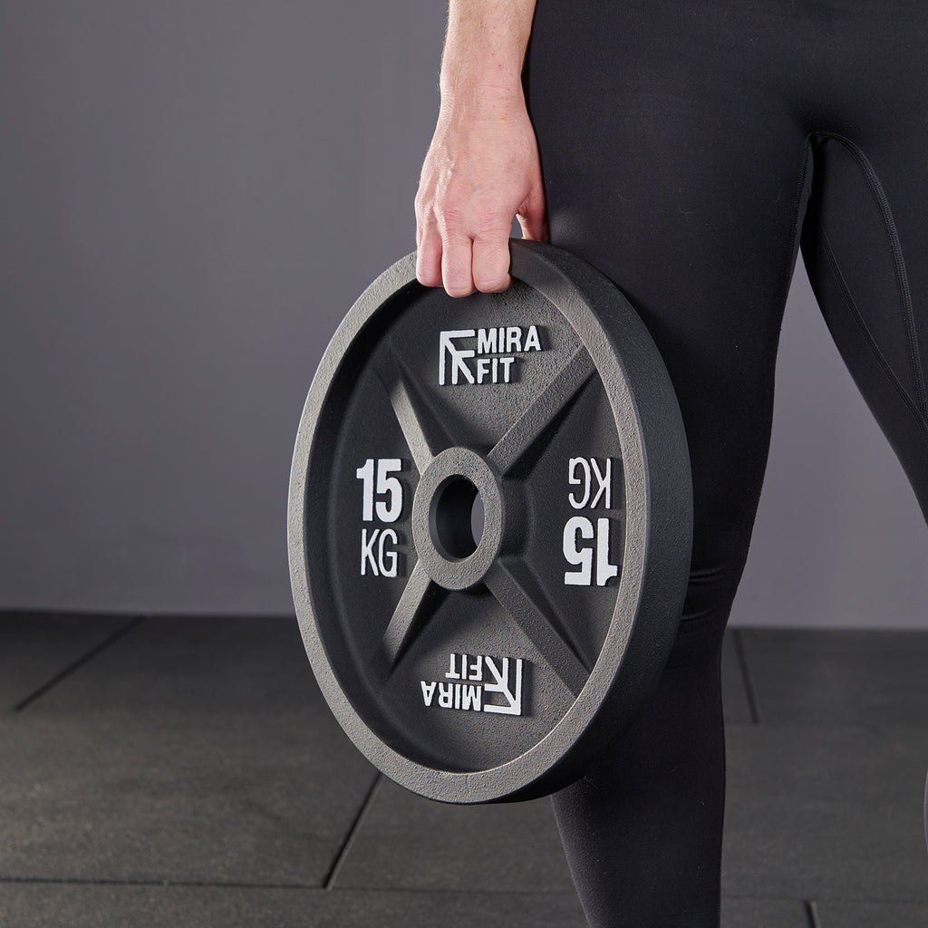 Mirafit Black Deep Dish Olympic Weight Plates