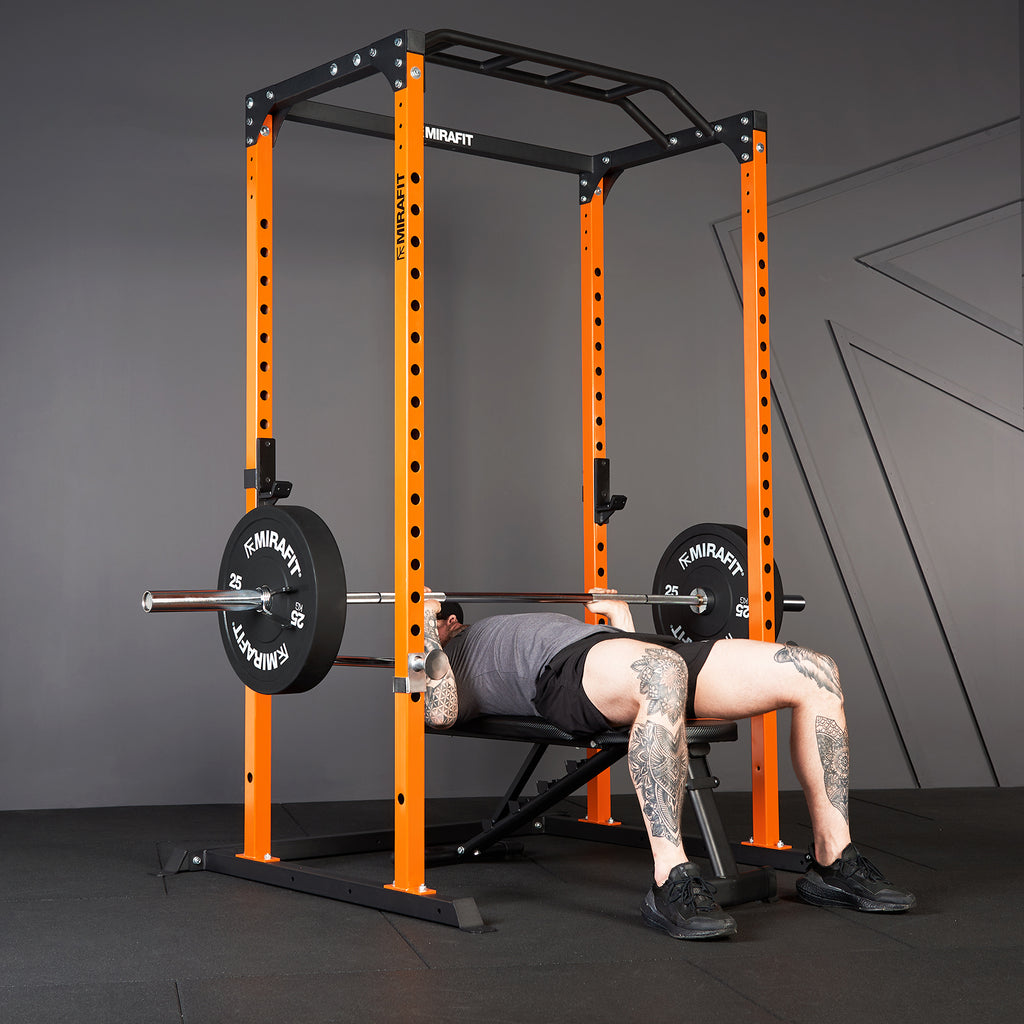 Mirafit M100 Power Rack with Barbell and Weights Set