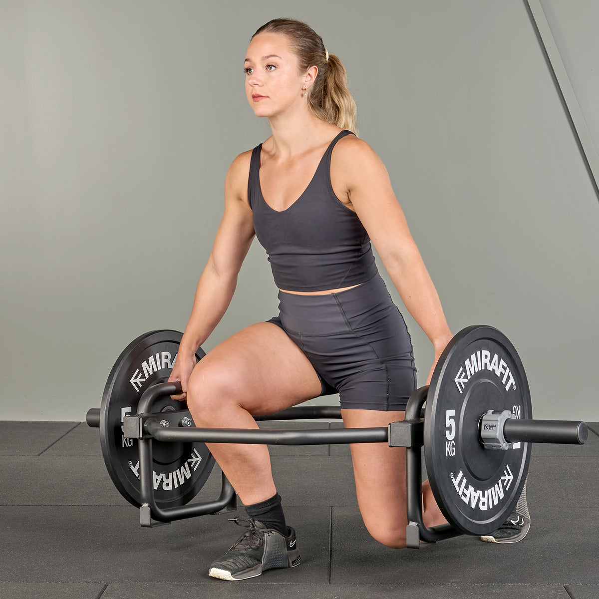 Mirafit Olympic Black Trap Bar With Stand