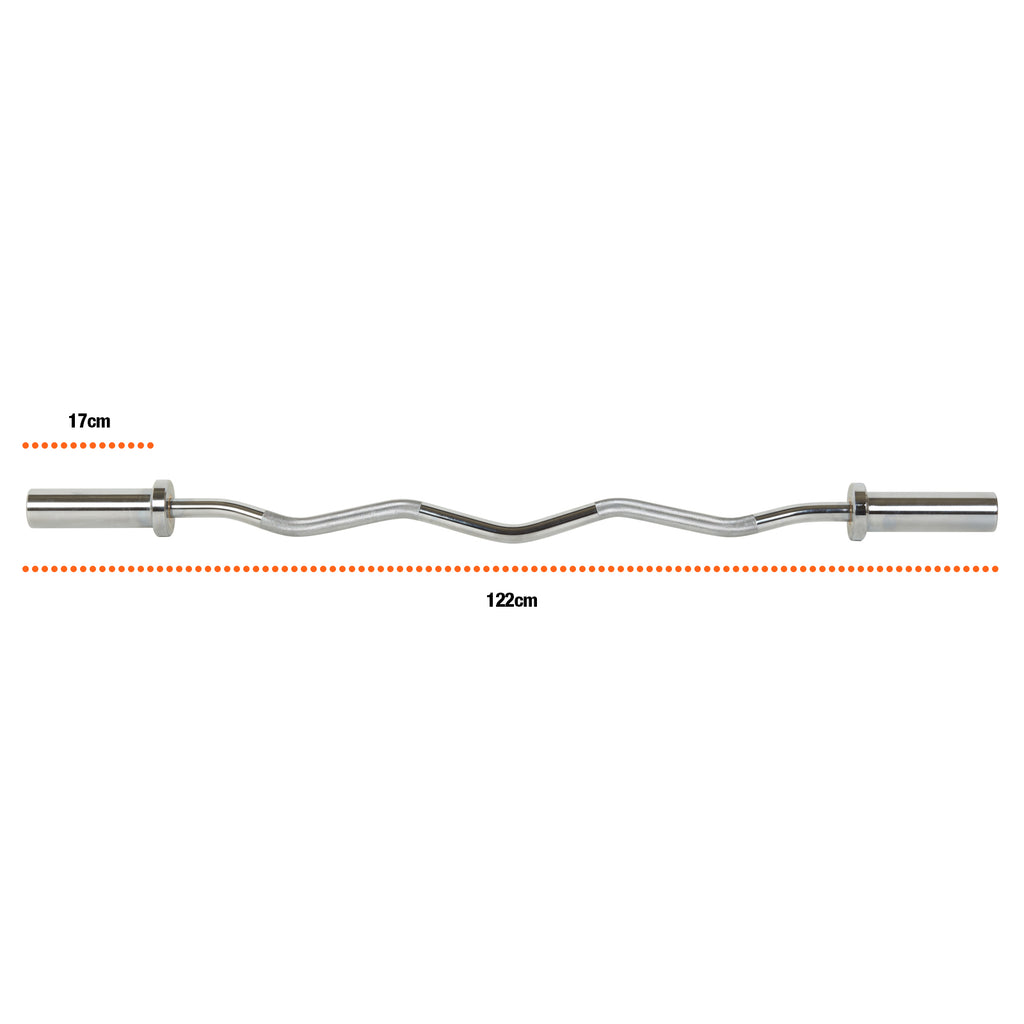 Mirafit Olympic EZ Curl Bar With Collars