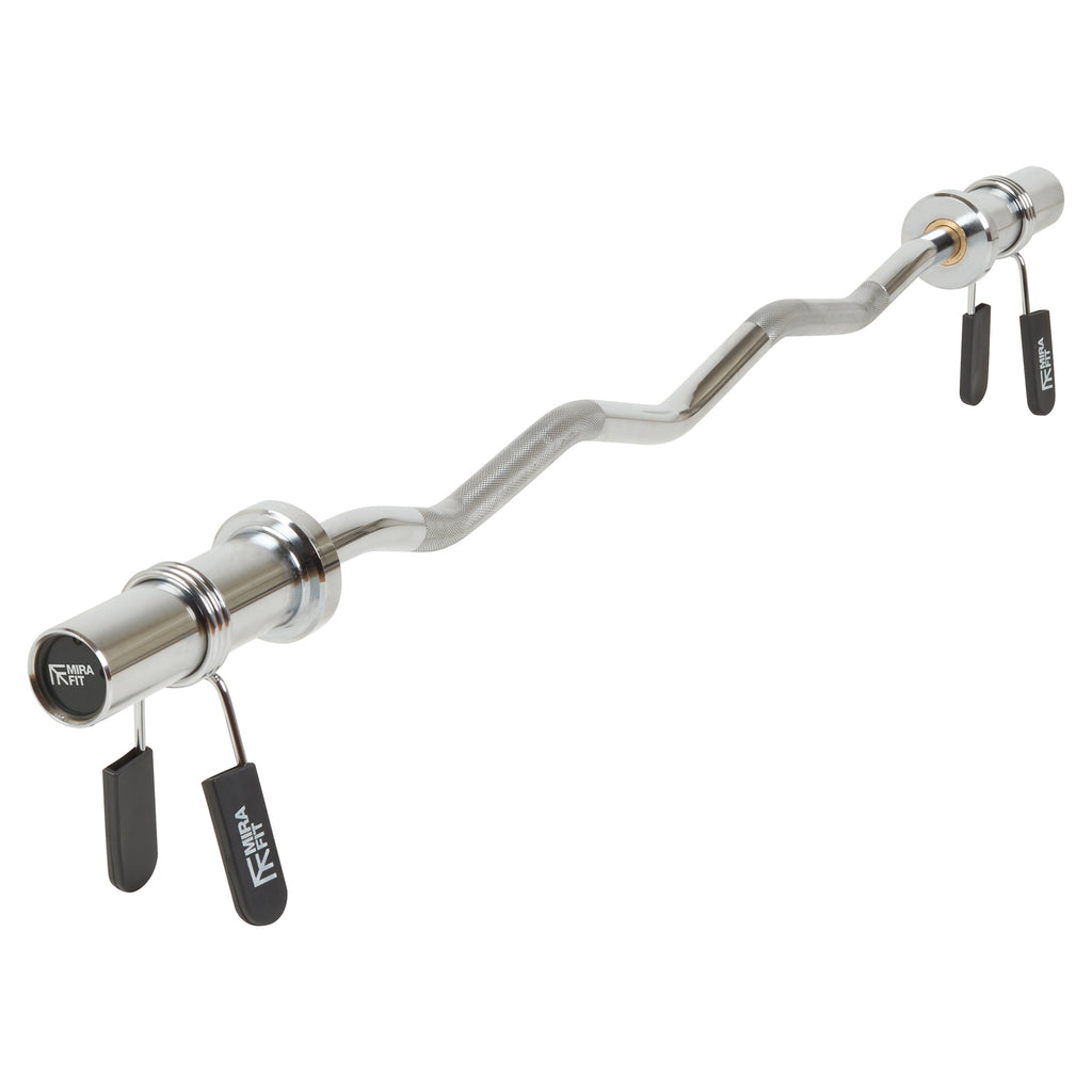 Mirafit Olympic EZ Curl Bar With Collars
