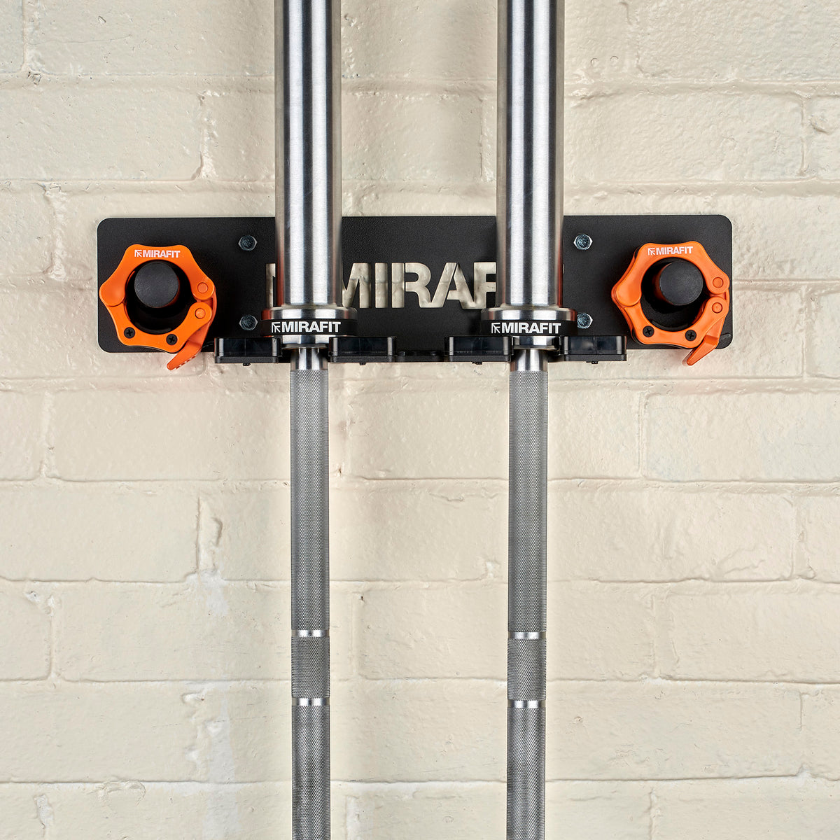 Mirafit 3 Bar Vertical Wall Rack with Collar Storage