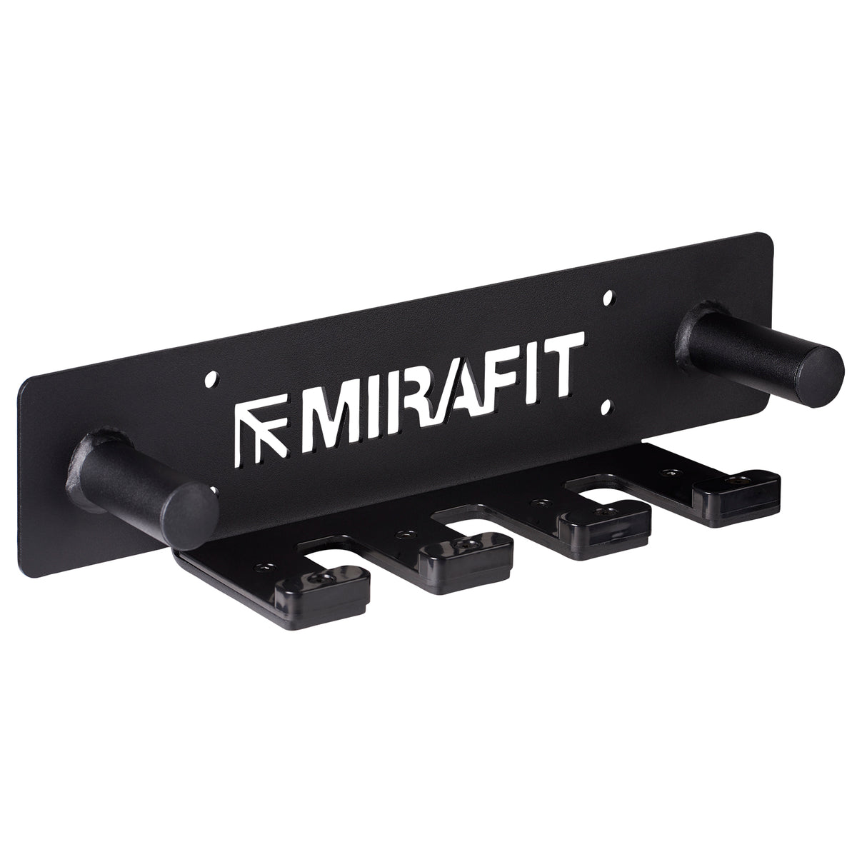 Mirafit 3 Bar Vertical Wall Rack with Collar Storage