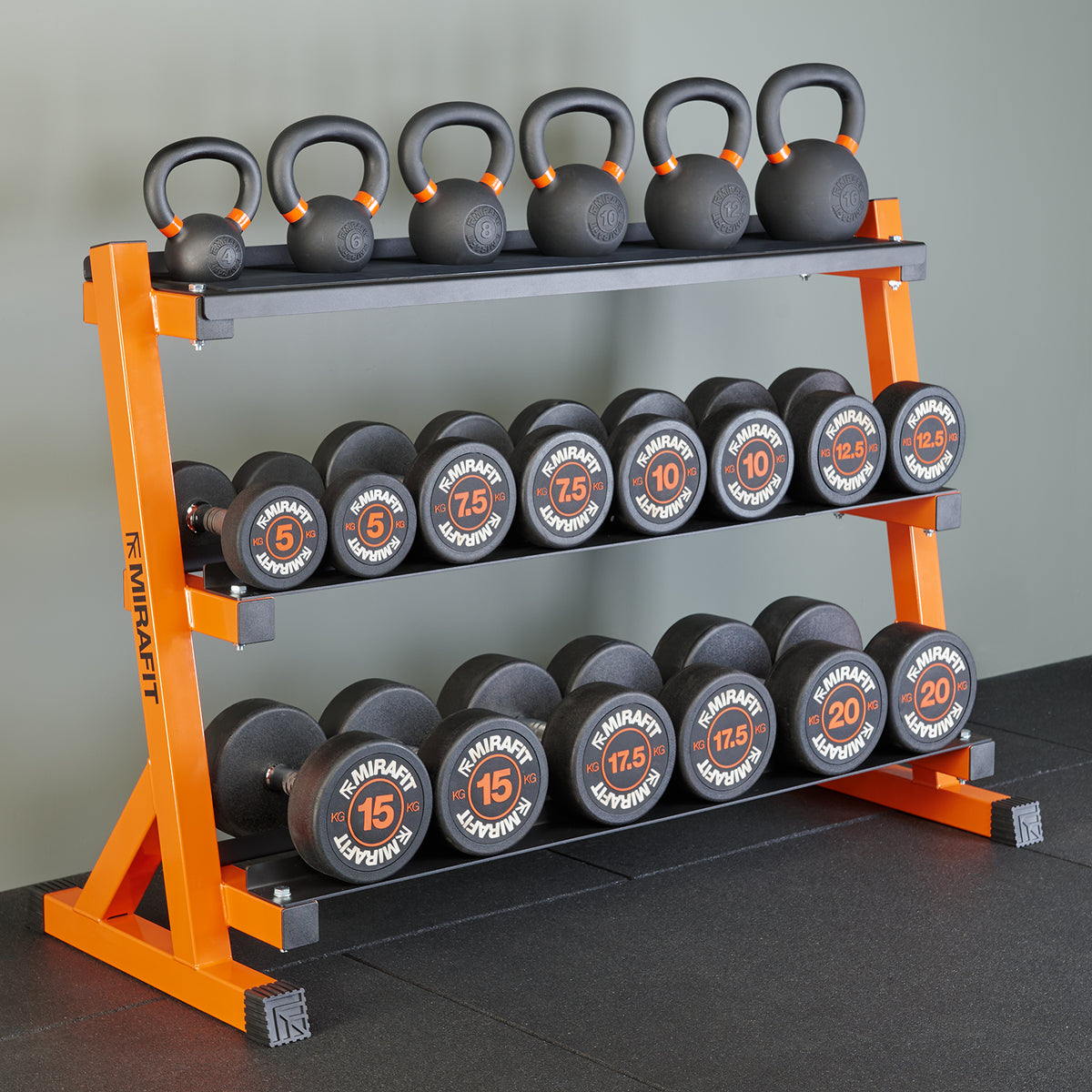 Mirafit 3 Tier Dumbbell & Kettlebell Rack