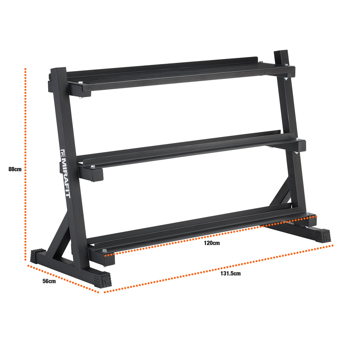 Mirafit 3 Tier Dumbbell & Kettlebell Rack