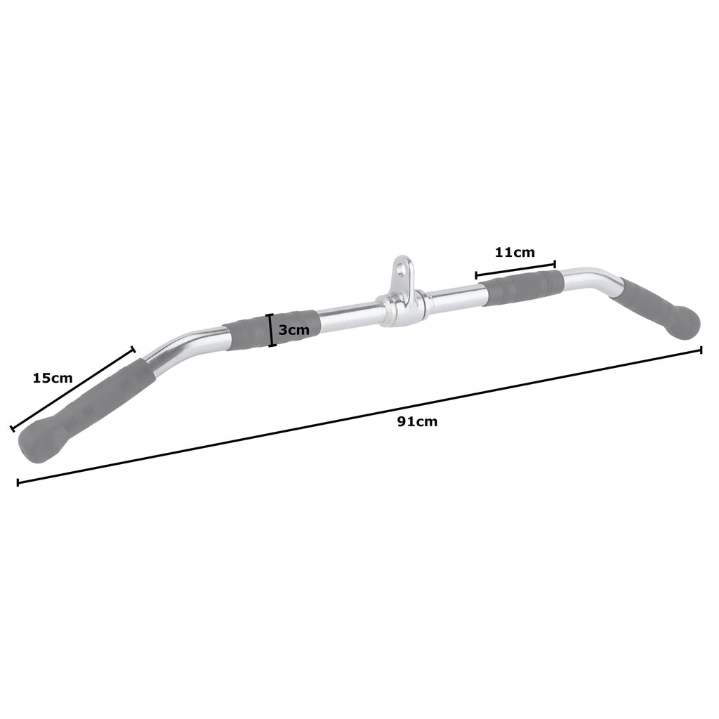 Mirafit 36" Lat Pulldown Bar Opzetstuk met Rubberen Handvatten