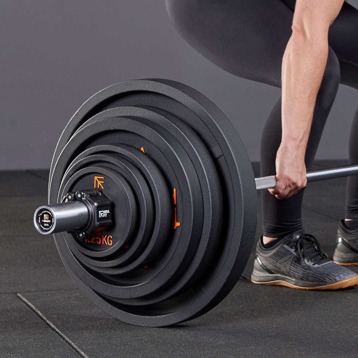 Mirafit Black Deep Dish Olympic Weight Plates