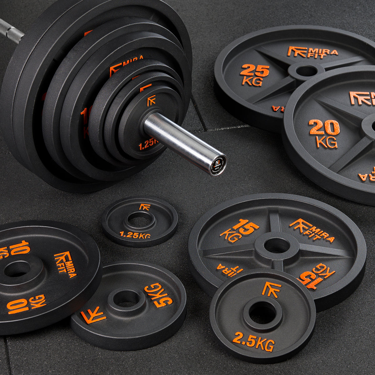 Mirafit Black Deep Dish Olympic Weight Plates