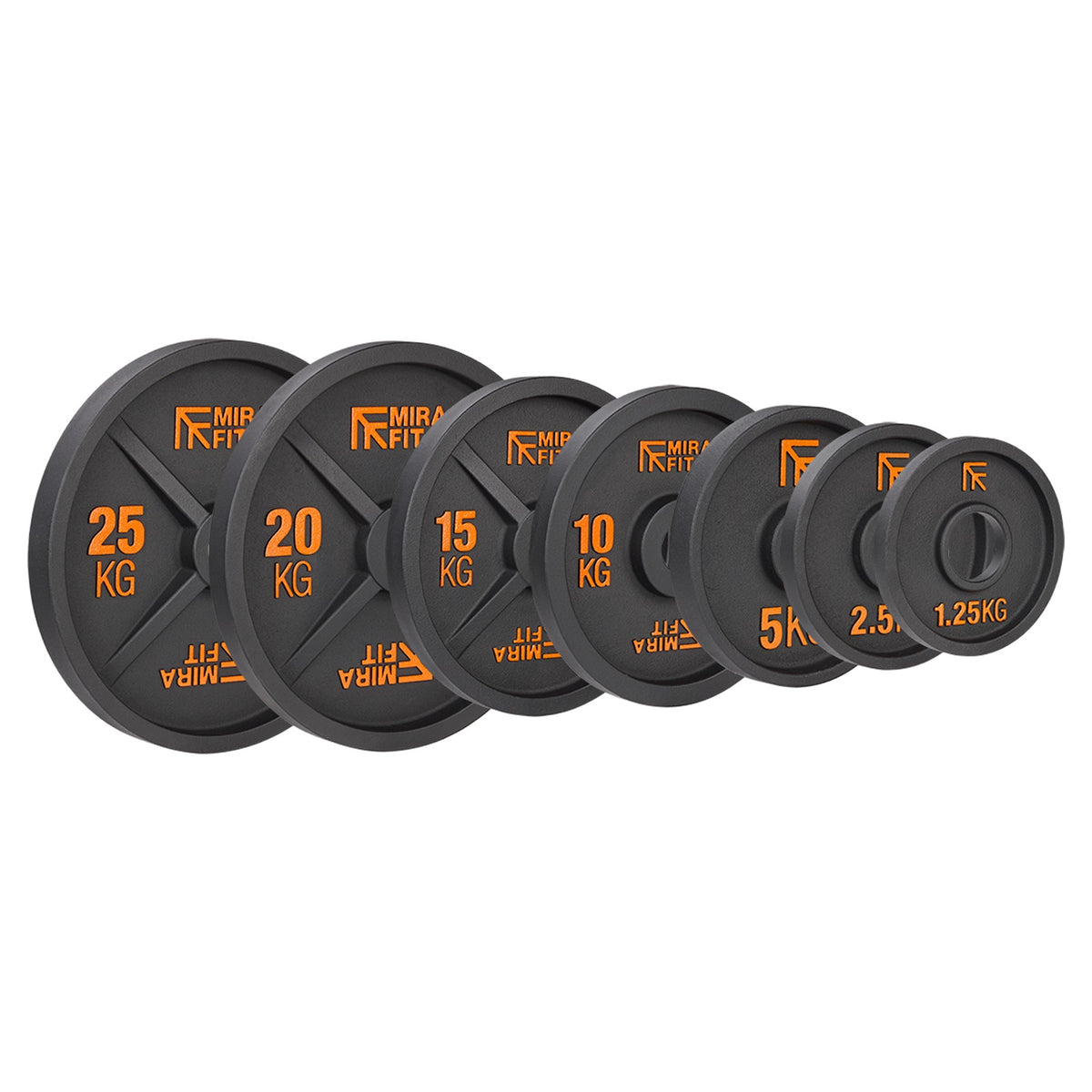 Mirafit Black Deep Dish Olympic Weight Plates