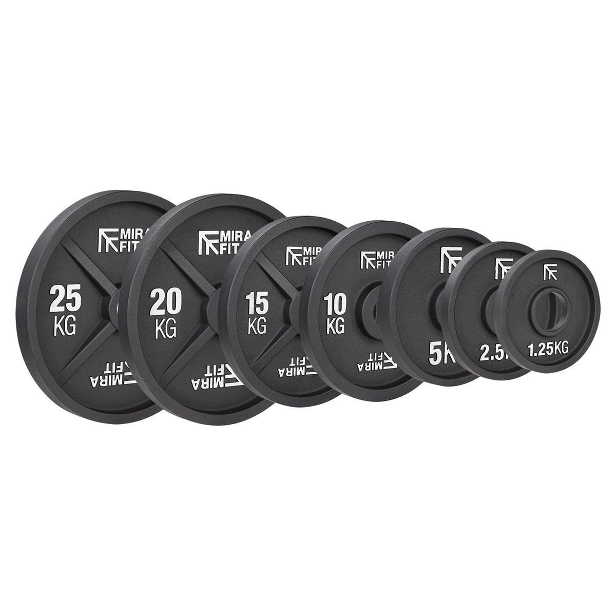 Mirafit Black Deep Dish Olympic Weight Plates