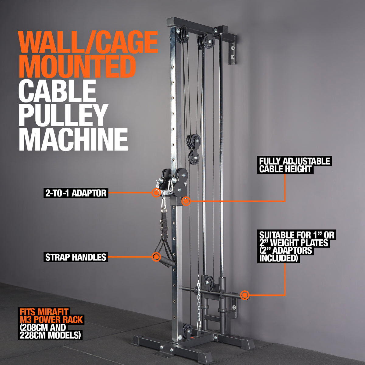 Mirafit Wall or Rack Mounted Cable Pulley Machine