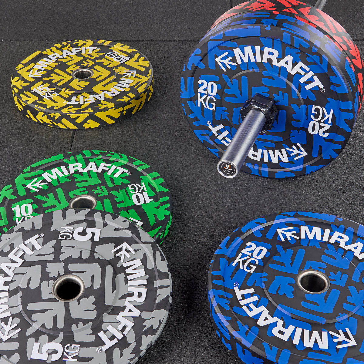 Mirafit Colour Emblem Bumper Plates