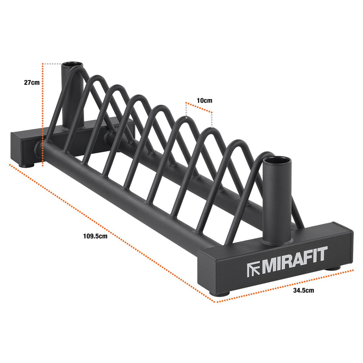 Mirafit Horizontal Plate Rack & Bar Stand