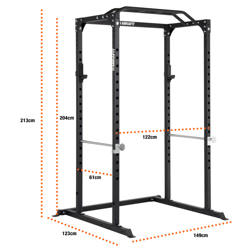 Mirafit M100 Power Rack with Barbell and Weights Set