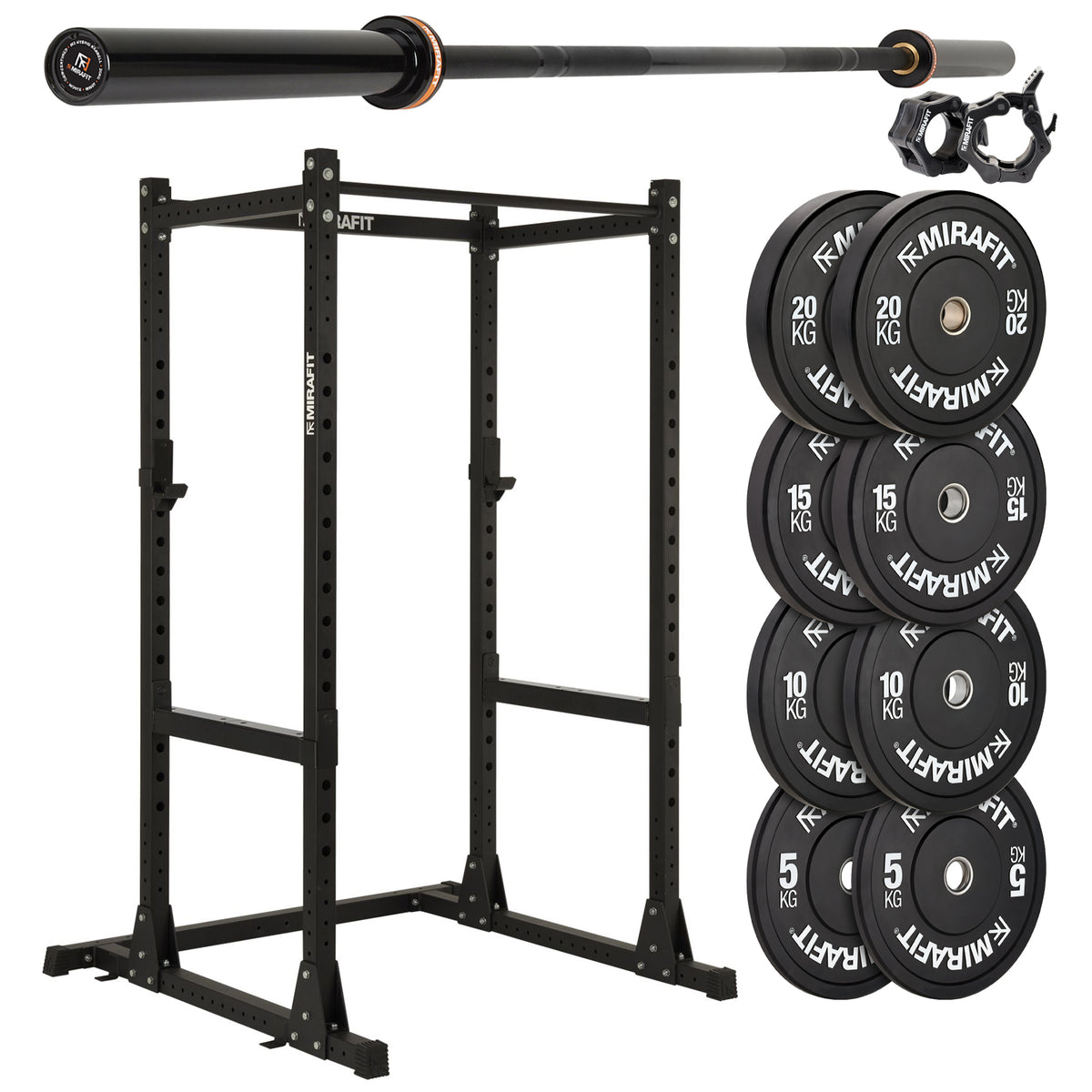 Mirafit M200/M200S Power Rack With Barbell and Weights Set
