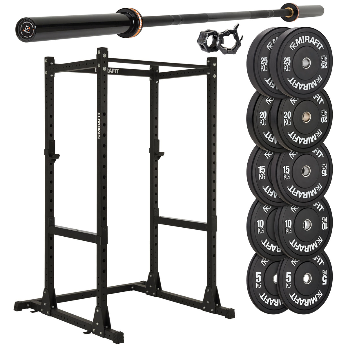 Mirafit M200/M200S Power Rack With Barbell and Weights Set