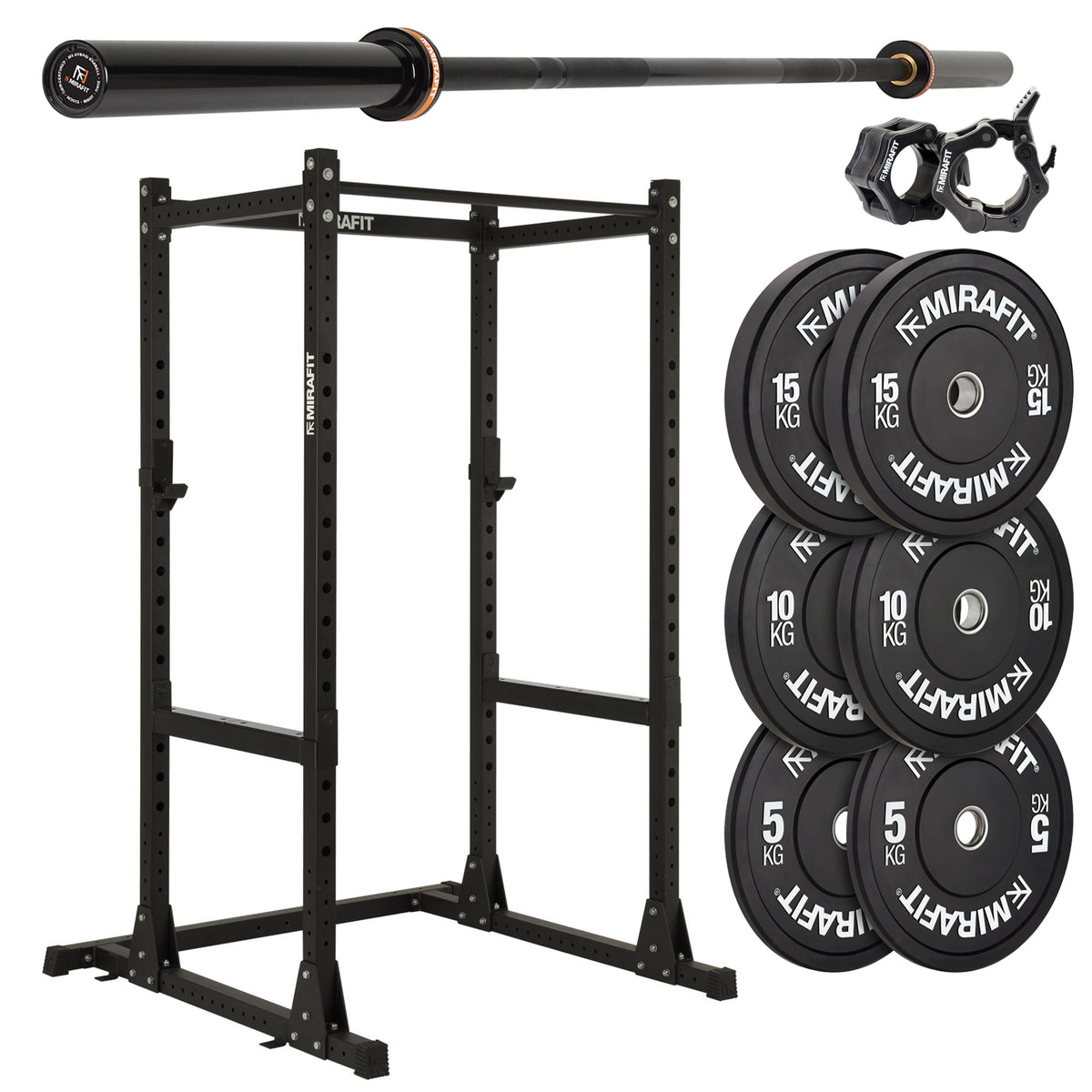 Mirafit M200/M200S Power Rack With Barbell and Weights Set