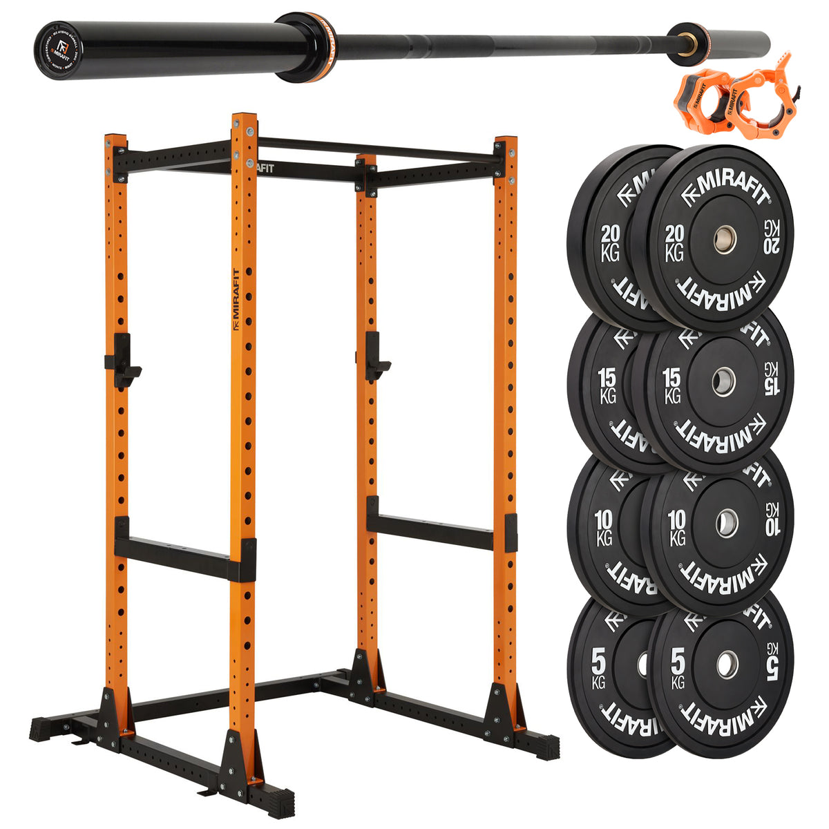 Mirafit M200/M200S Power Rack With Barbell and Weights Set