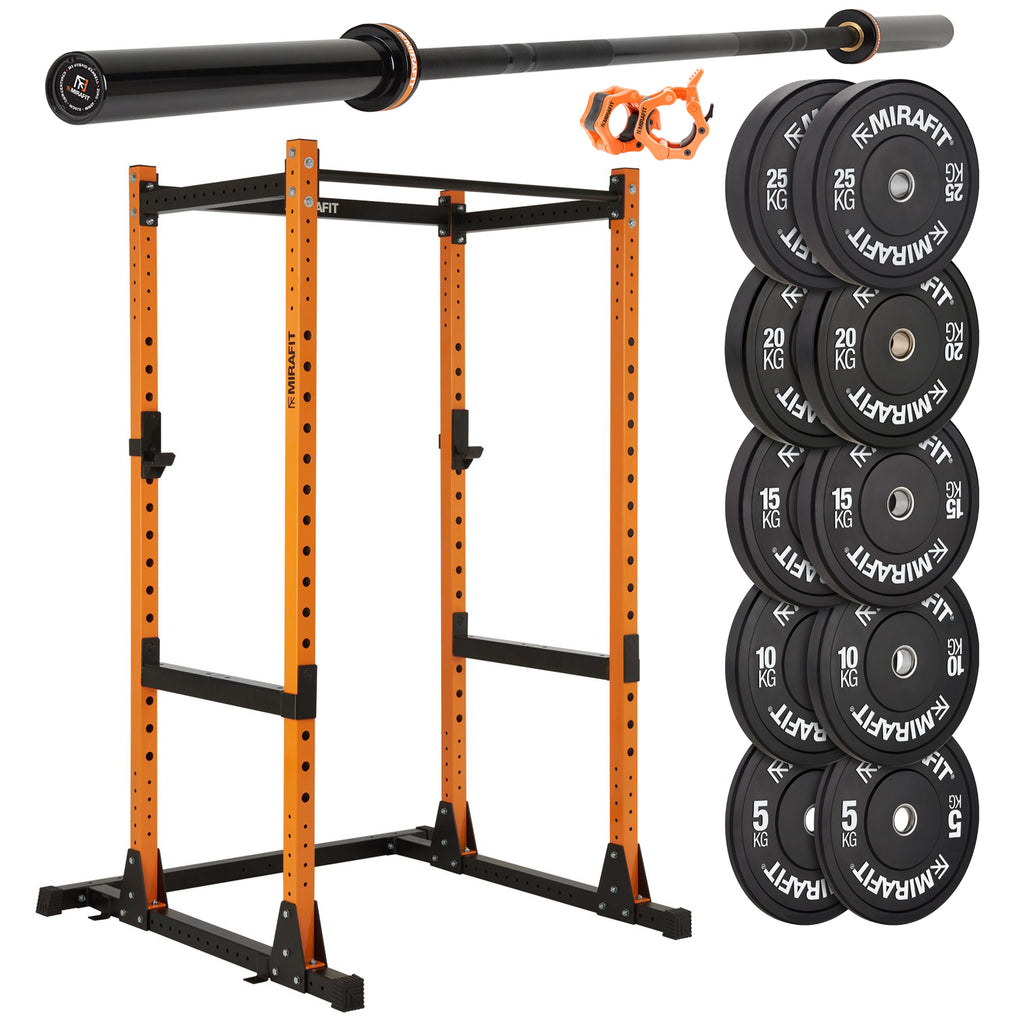Mirafit M200/M200S Power Rack met halterstang en gewichtenset