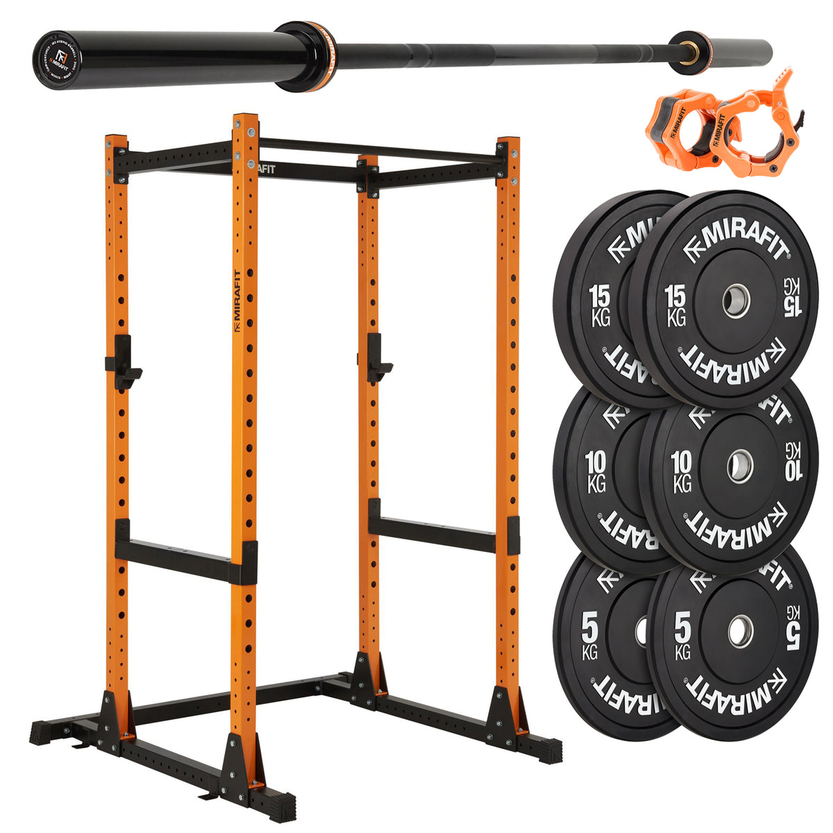 Mirafit M200/M200S Power Rack With Barbell and Weights Set