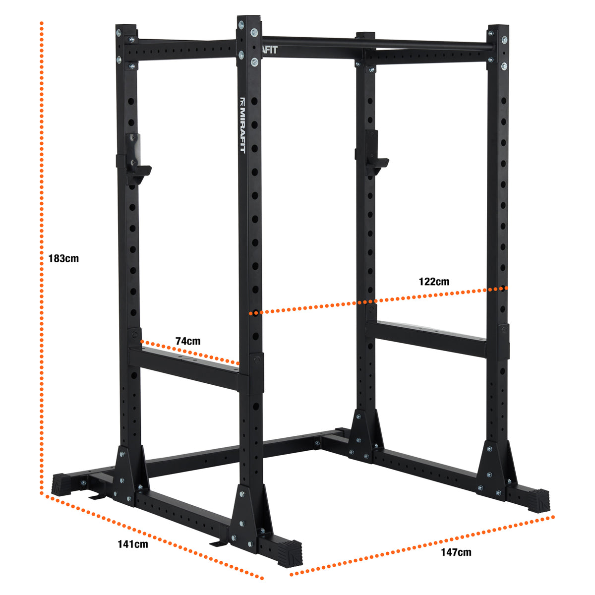 Mirafit M200/M200S Power Rack met halterstang en gewichtenset