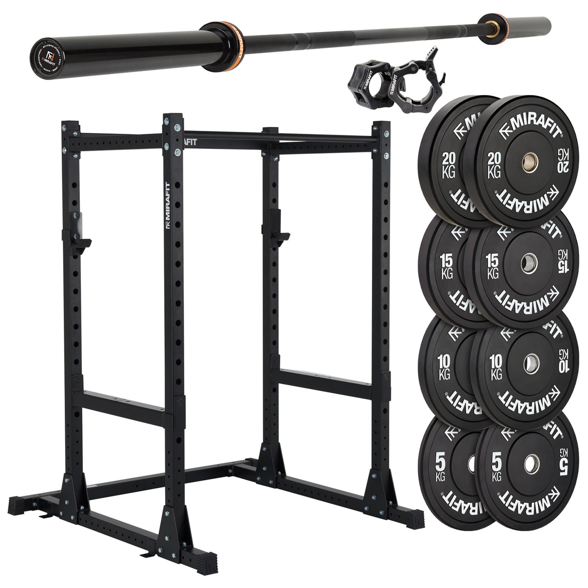 Mirafit M200/M200S Power Rack With Barbell and Weights Set
