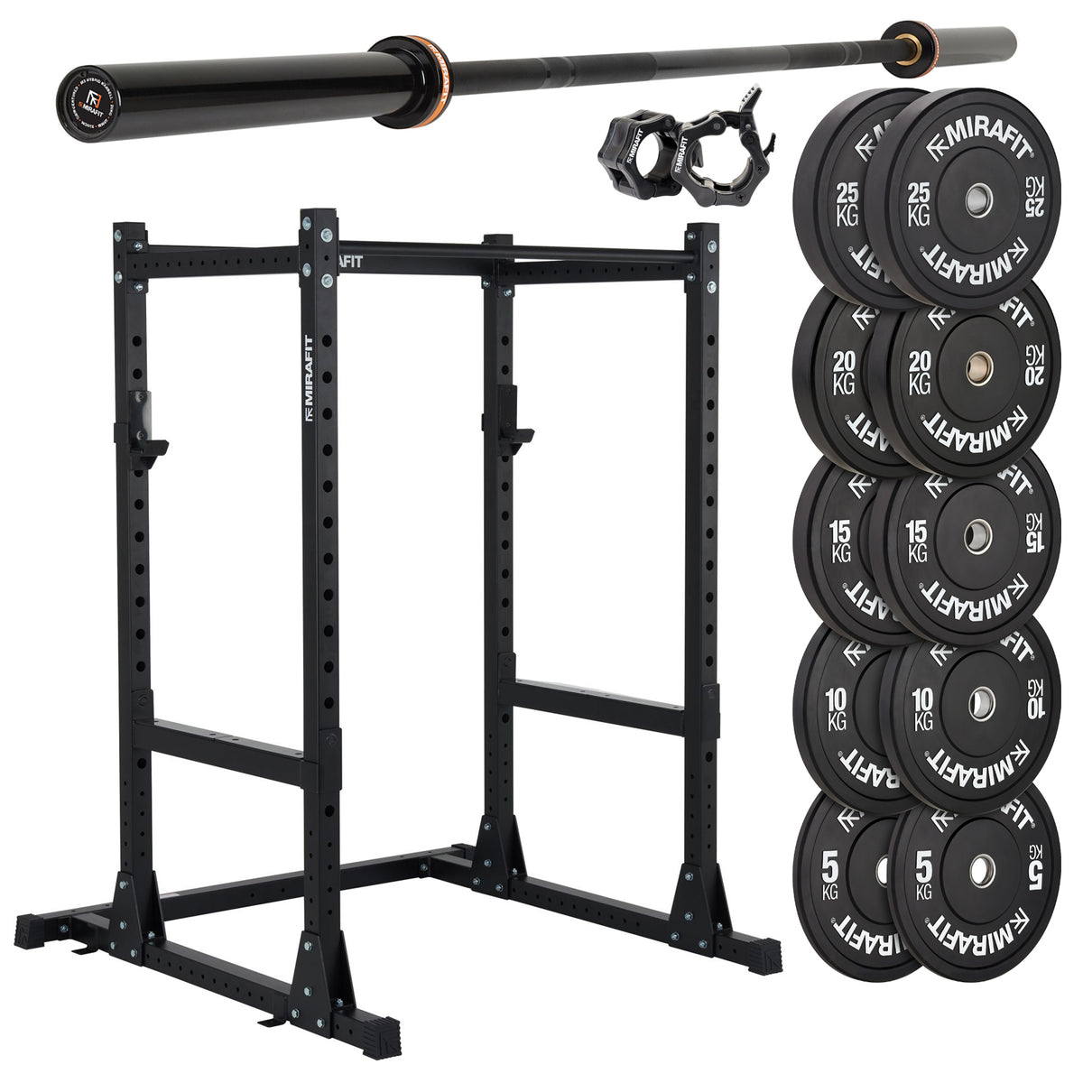 Mirafit M200/M200S Power Rack With Barbell and Weights Set
