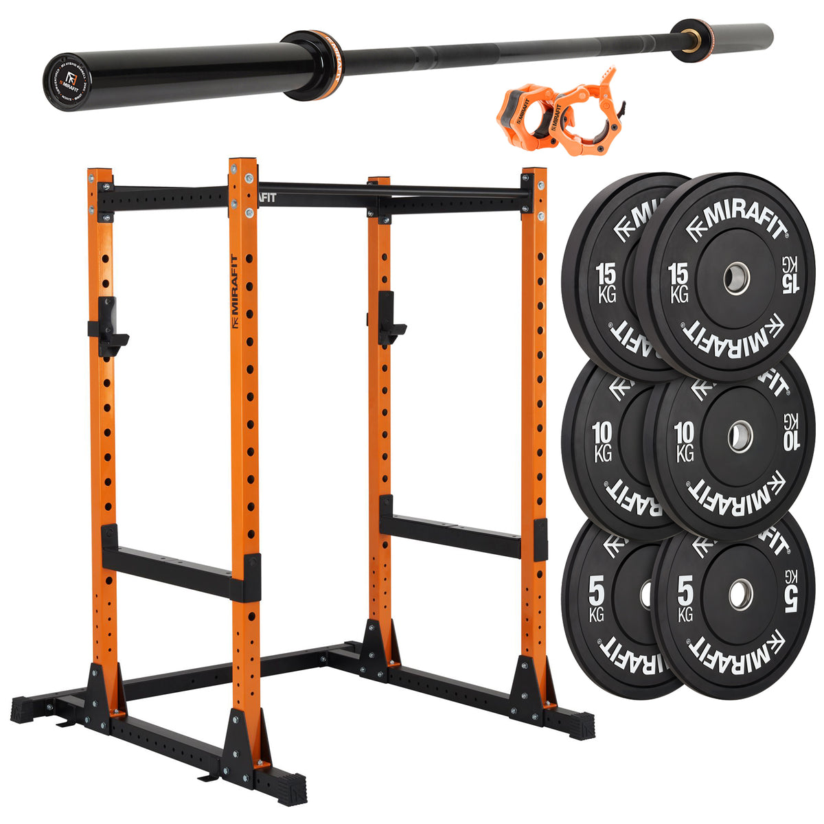 Mirafit M200/M200S Power Rack With Barbell and Weights Set