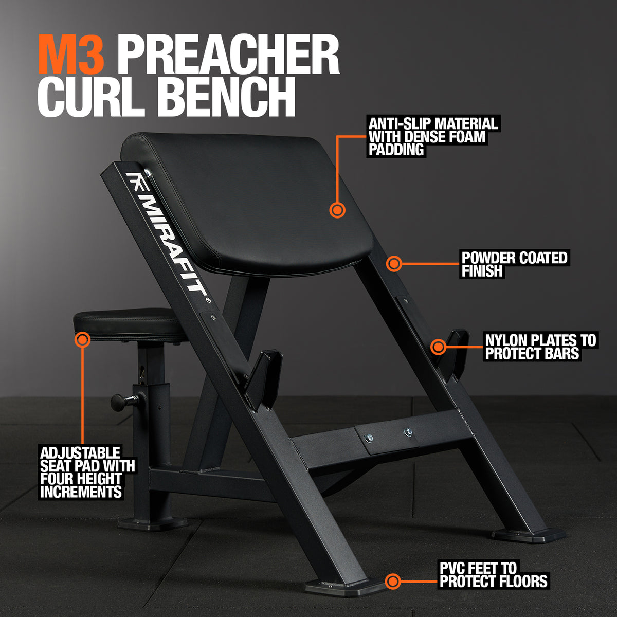 Mirafit M3 Preacher Curl Bench