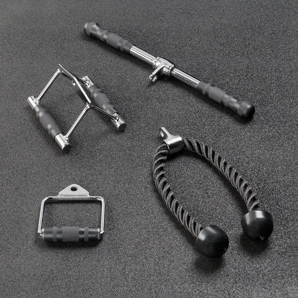 Mirafit Gym Cable Machine Attachment Set - 4 Attachments