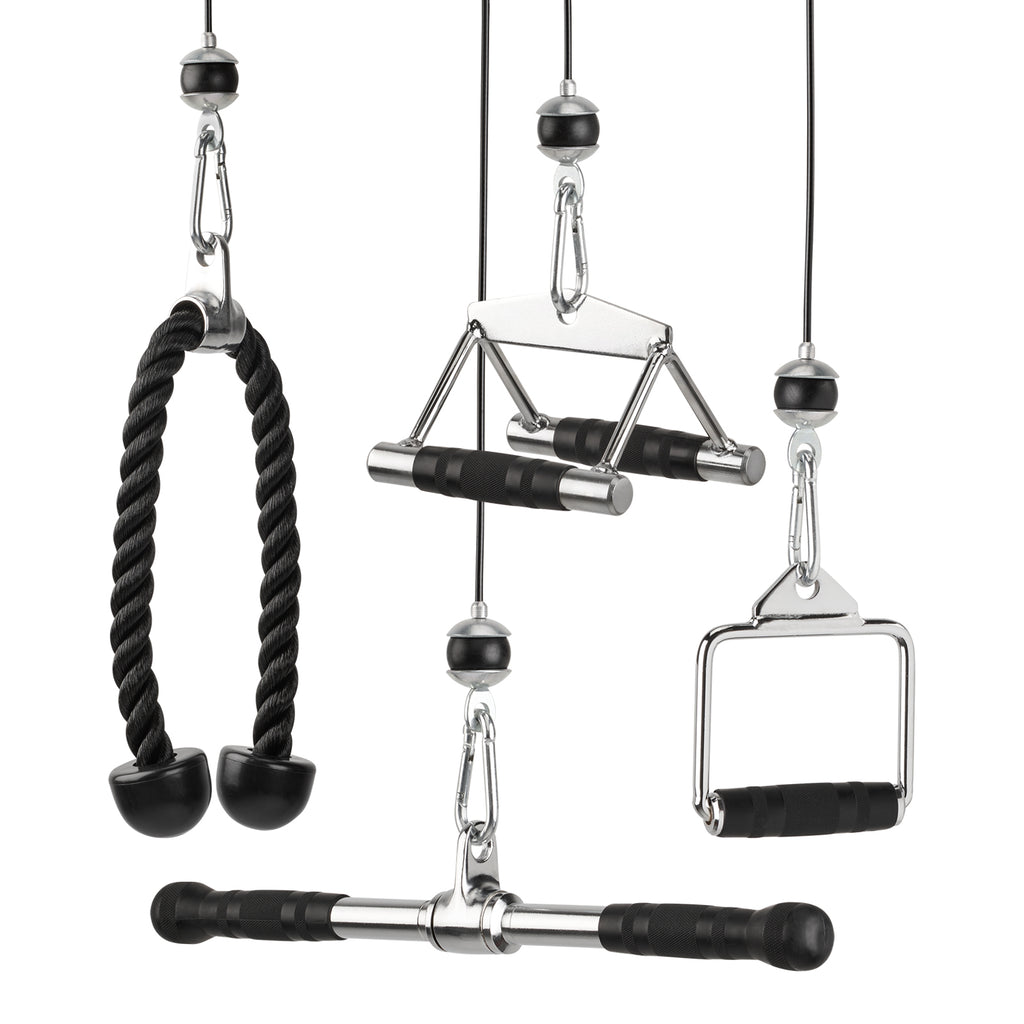 Mirafit Gym Cable Machine Attachment Set - 4 Attachments