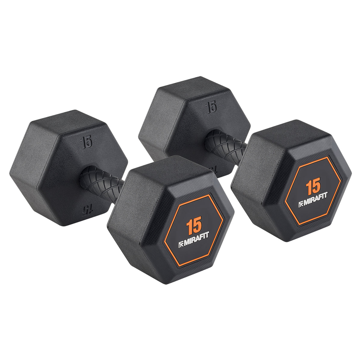Mirafit Rubber Grip Hex Dumbbells