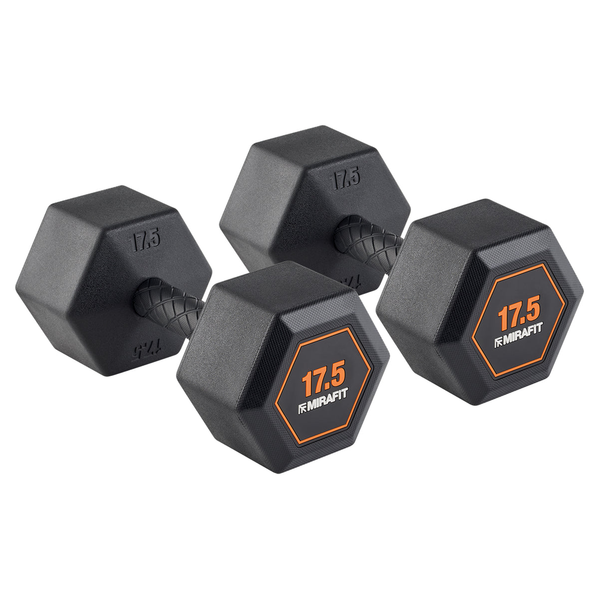 Mirafit Rubber Grip Hex Dumbbells