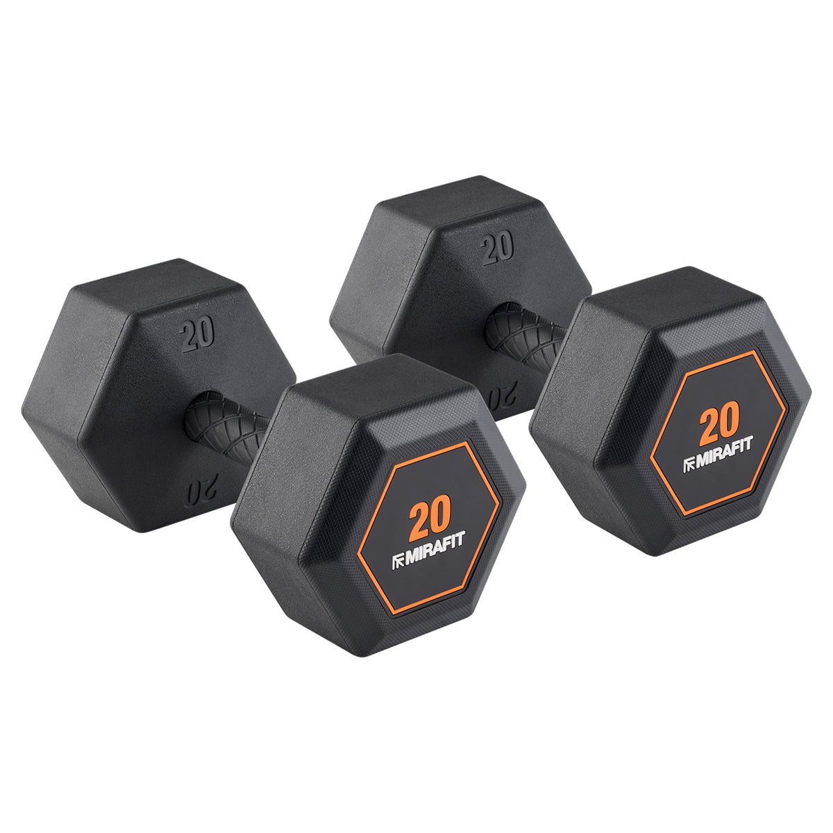 Mirafit Rubber Grip Hex Dumbbells