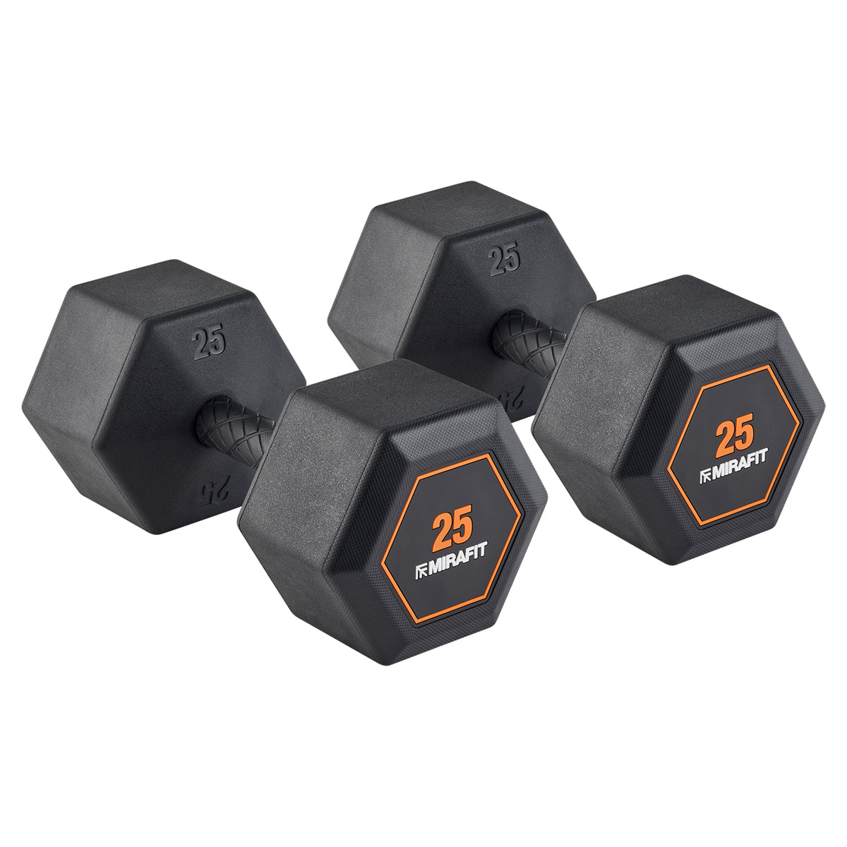Mirafit Rubber Grip Hex Dumbbells