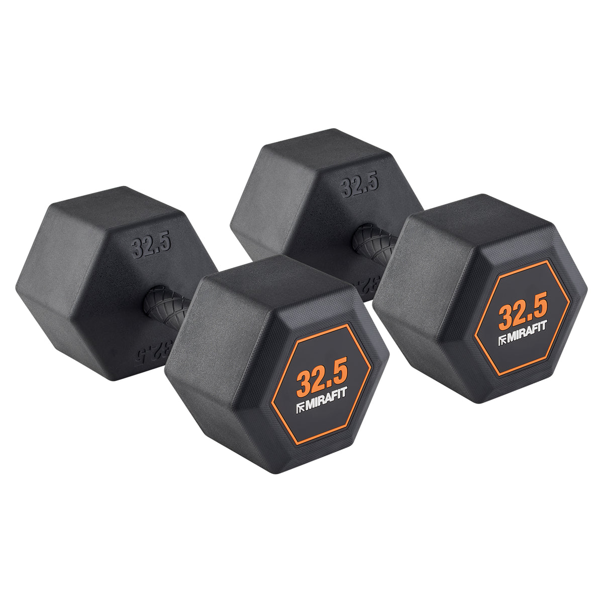 Mirafit Rubber Grip Hex Dumbbells