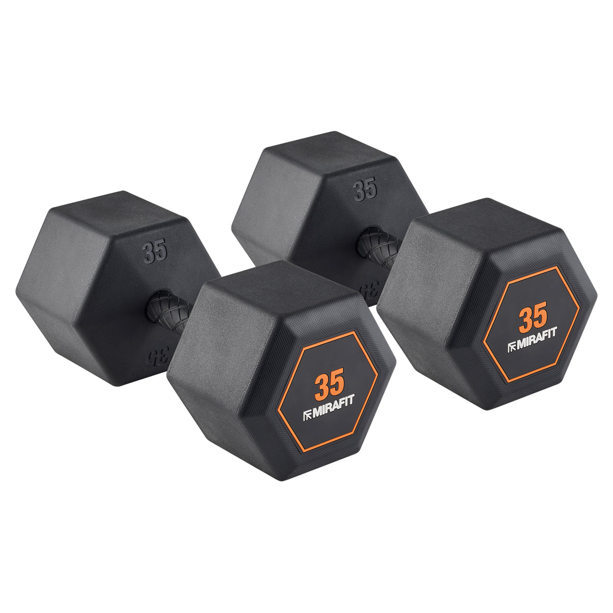 Mirafit Rubber Grip Hex Dumbbells