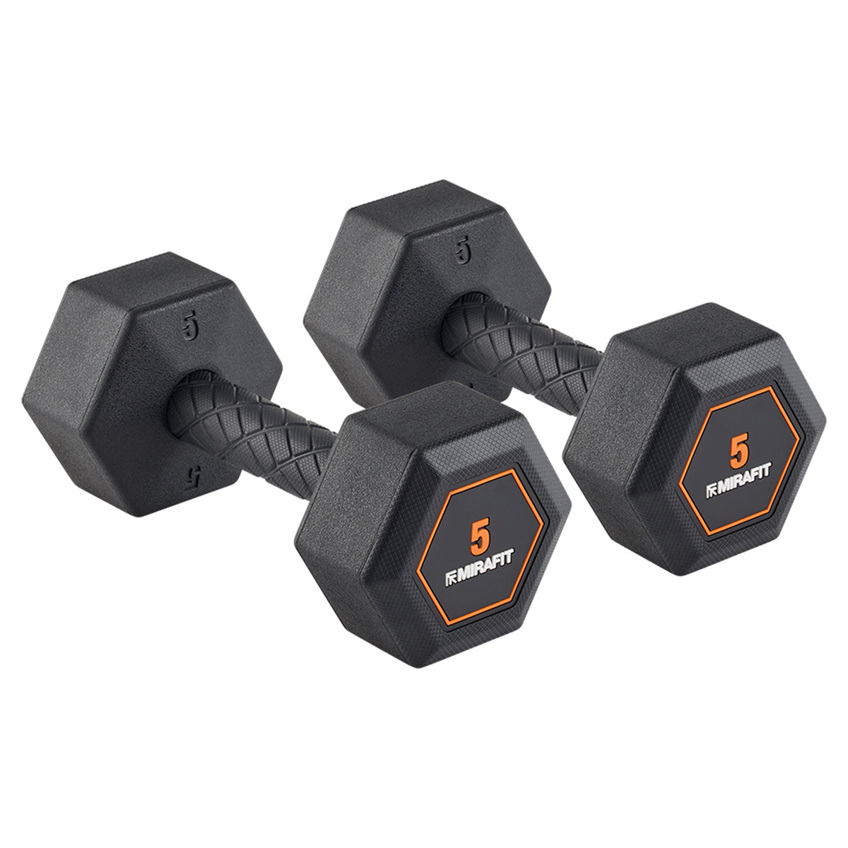 Mirafit Rubber Grip Hex Dumbbells