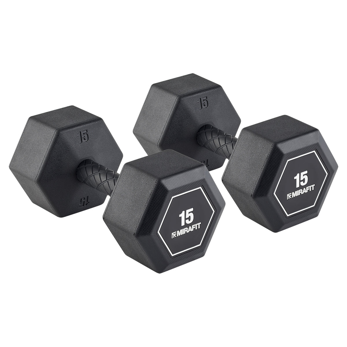 Mirafit Rubber Grip Hex Dumbbells