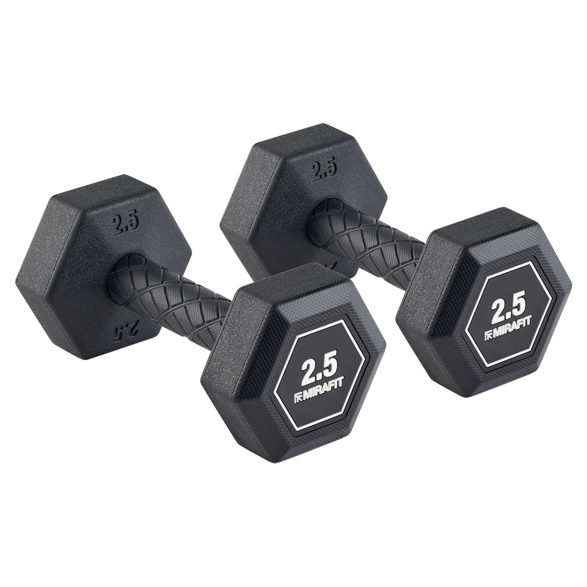 Mirafit Rubber Grip Hex Dumbbells