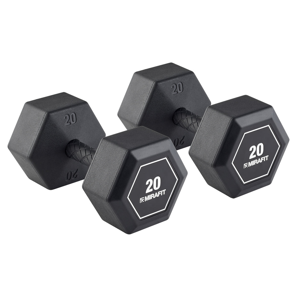 Mirafit Rubber Grip Hex Dumbbells