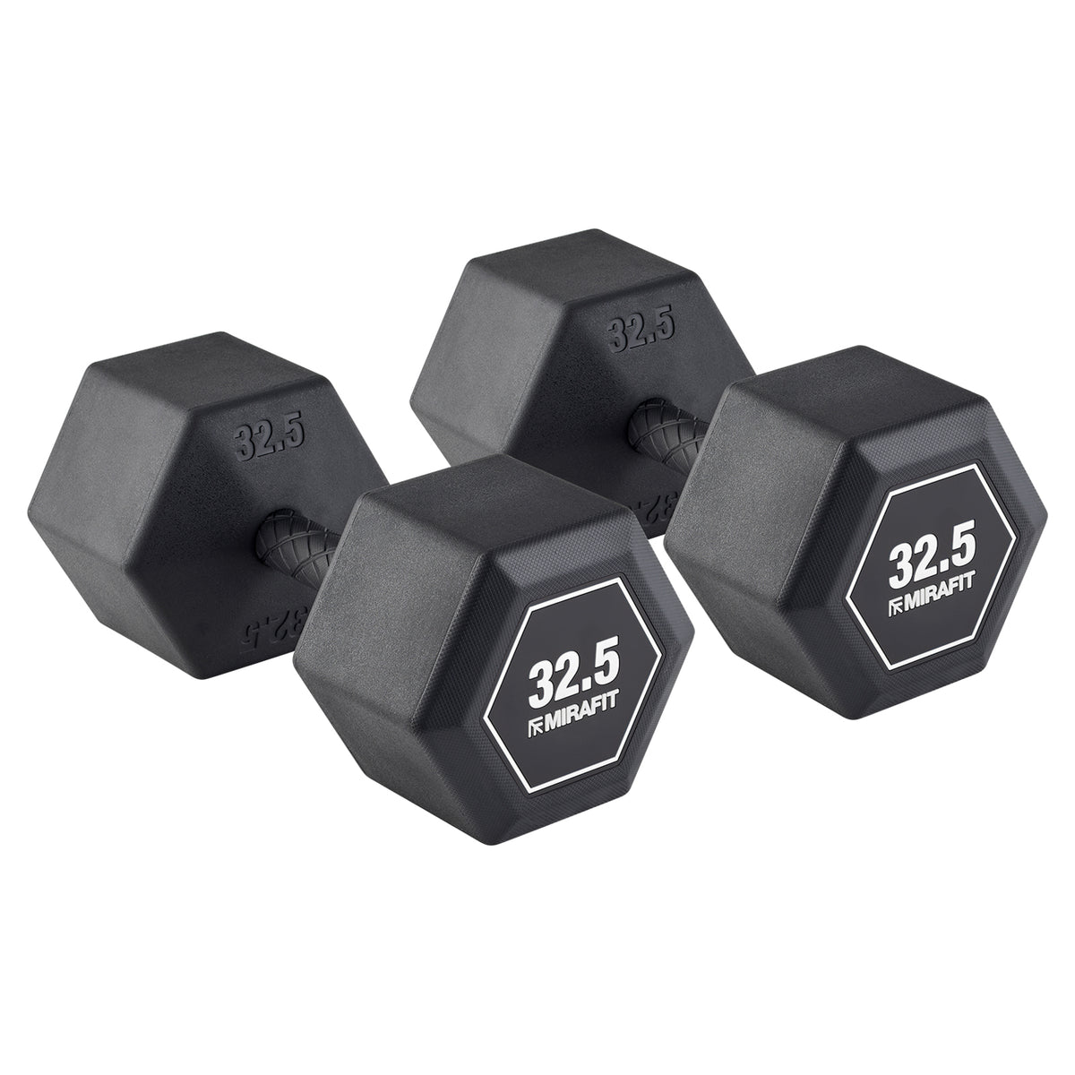 Mirafit Rubber Grip Hex Dumbbells