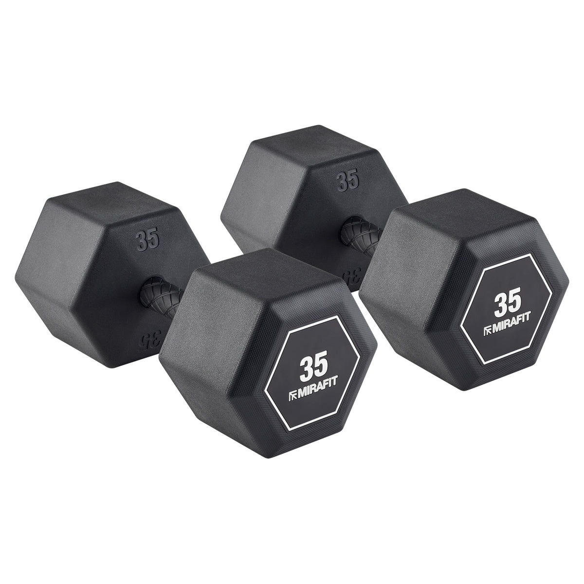 Mirafit Rubber Grip Hex Dumbbells